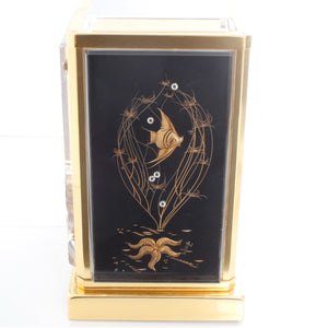 Beautiful Vintage Jaeger-LeCoultre Atmos Black Fish Marina Clock 526