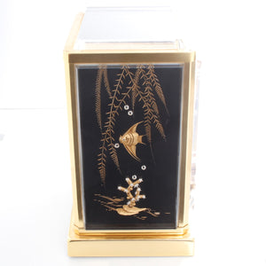 Beautiful Vintage Jaeger-LeCoultre Atmos Black Fish Marina Clock 526