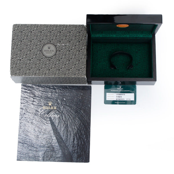 Extremely Rare Rolex Cellini Black Pyramid 18k Yellow Gold Watch 5150/8