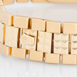 Extremely Rare Rolex Cellini Black Pyramid 18k Yellow Gold Watch 5150/8