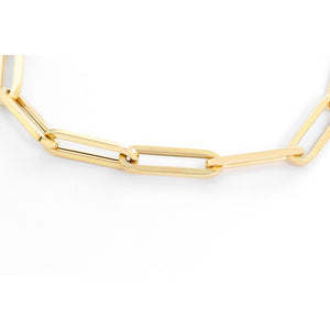 14K Yellow Gold Paper Clip Chain Bracelet