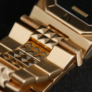 Extremely Rare Rolex Cellini Black Pyramid 18k Yellow Gold Watch 5150/8