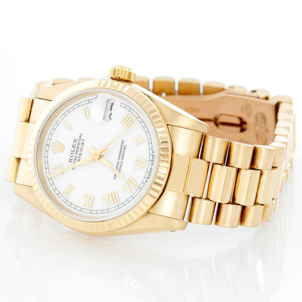 Rolex Midsize Datejust 18k Yellow Gold Watch 68278