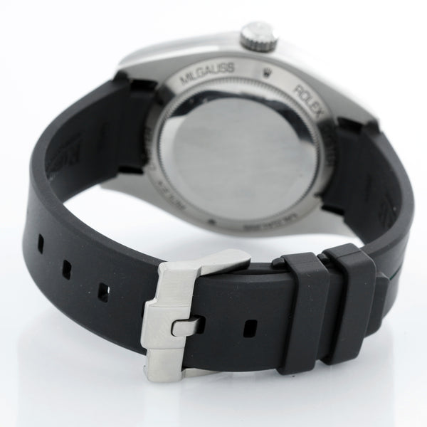 Rolex "Blue" Milgauss Stainless Steel Men's On Rubber Strap 116400 GV