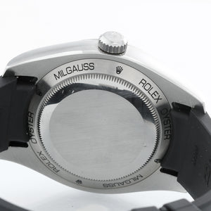 Rolex "Blue" Milgauss Stainless Steel Men's On Rubber Strap 116400 GV