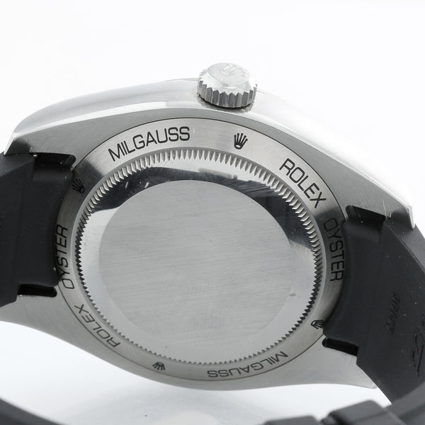 Rolex "Blue" Milgauss Stainless Steel Men's On Rubber Strap 116400 GV