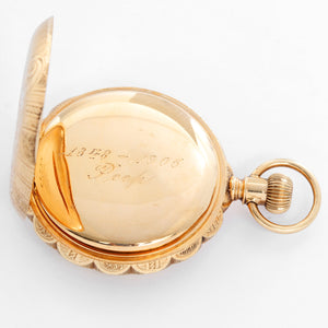 Waltham 14K Yellow Gold Box Hinge  Pocket Watch