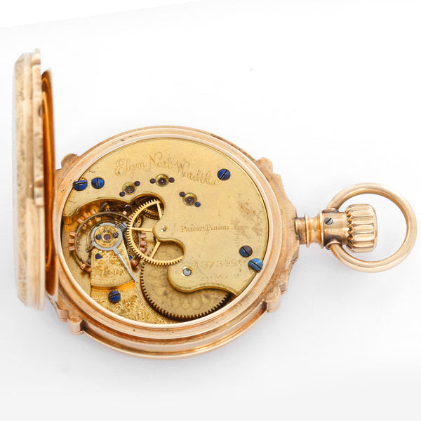 Elgin 14K Yellow Gold Hinge Pocket Watch