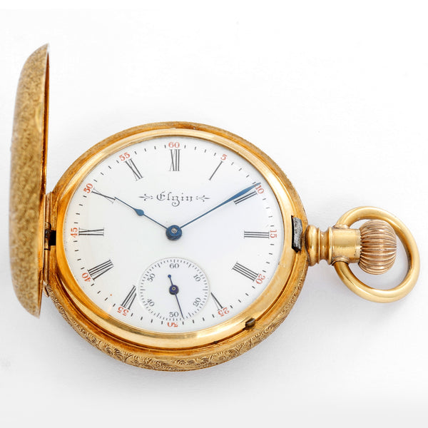 Elgin 18K Yellow Gold Hunting Case Pocket  Watch