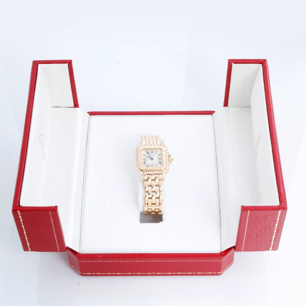 Cartier Panther Ladies 18k Yellow Gold Panthere Watch W25022B9