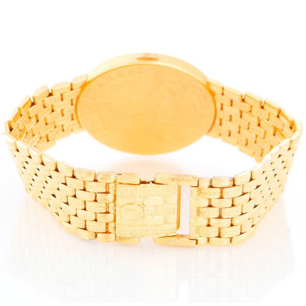 Juvenia 18k Yellow Gold $20 Coin 1904 Watch