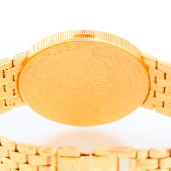 Juvenia 18k Yellow Gold $20 Coin 1904 Watch