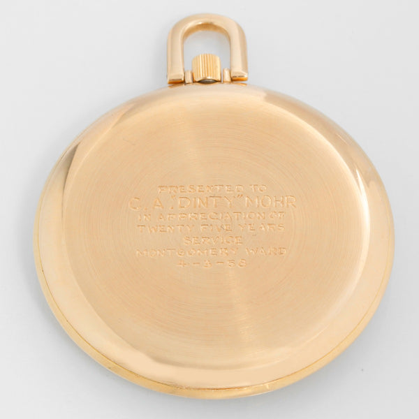 Patek Philippe 18K Yellow Gold Pocket Watch Presentation from Montgomery Ward