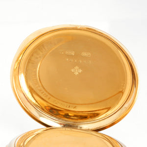 Patek Philippe Open Face 18K Yellow Gold Pocket Watch With Key Design