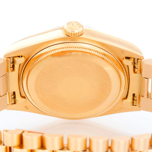 Rolex President Day-Date Men's 18k Gold Watch 18038 Black Dial