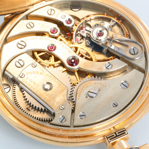 Patek Philippe Open Face 18K Yellow Gold Pocket Watch With Key Design