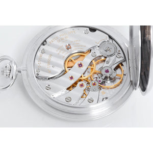 Extremely Rare Patek Philippe Heavy Hunter Case 18K White Gold Pocket Watch Ref 980G