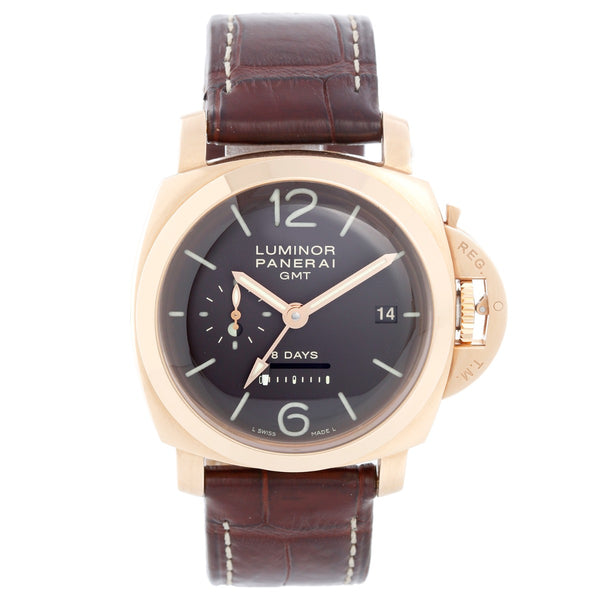 Panerai Luminor 1950 8 Days GMT Men's 18k Rose Gold Watch PAM 289