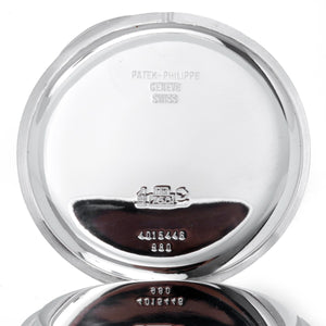 Extremely Rare Patek Philippe Heavy Hunter Case 18K White Gold Pocket Watch Ref 980G
