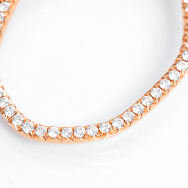 Beautiful 18k Rose Gold Diamond Huggie Dangle Earrings