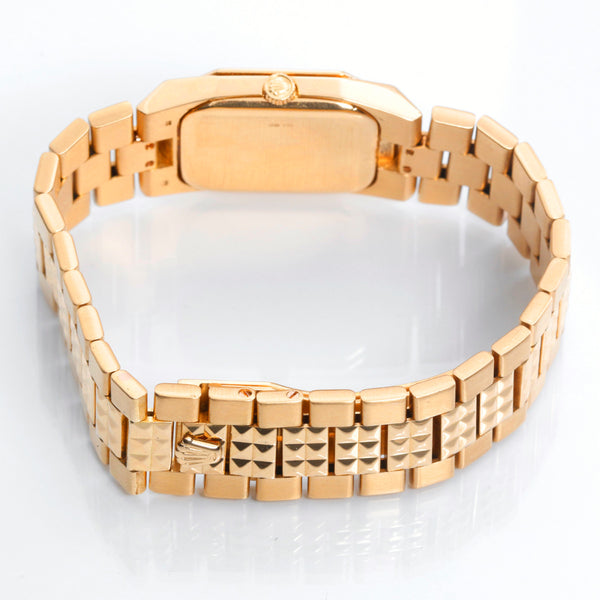 Extremely Rare Rolex Cellini Black Pyramid 18k Yellow Gold Watch 5150/8