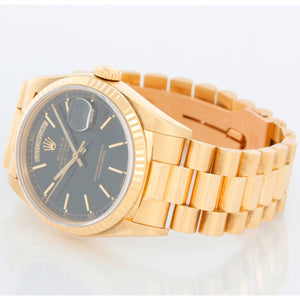 Men's Rolex President - Day-Date Watch with Black Dial  18238