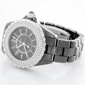 Chanel J12 Black Ceramic 33MM  Diamond Watch H0949