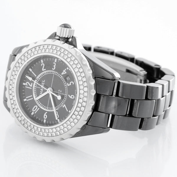 Chanel J12 Black Ceramic 33MM  Diamond Watch H0949