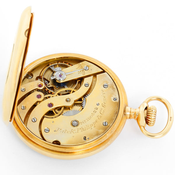 Oversize Vintage Patek Philippe 18k Yellow Gold Open Face Pocket Watch – Image 6