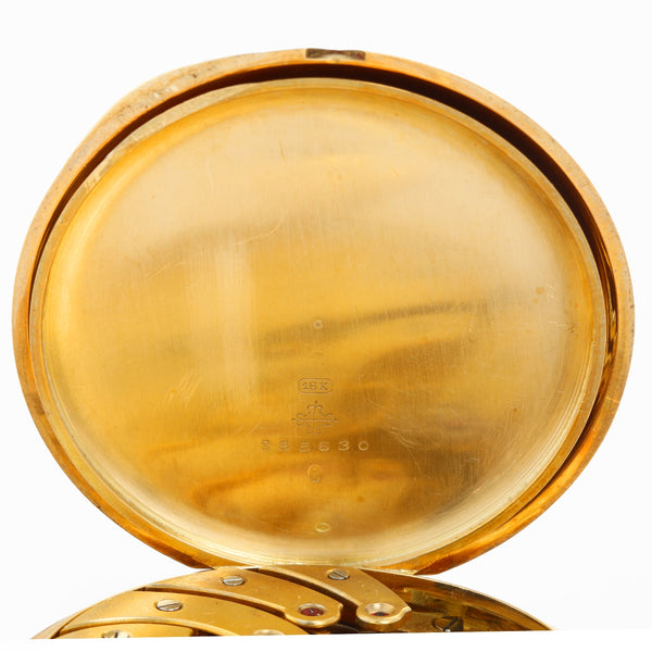 Oversize Vintage Patek Philippe 18k Yellow Gold Open Face Pocket Watch – Image 4
