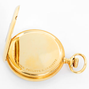 Oversize Vintage Patek Philippe 18k Yellow Gold Open Face Pocket Watch – Image 3