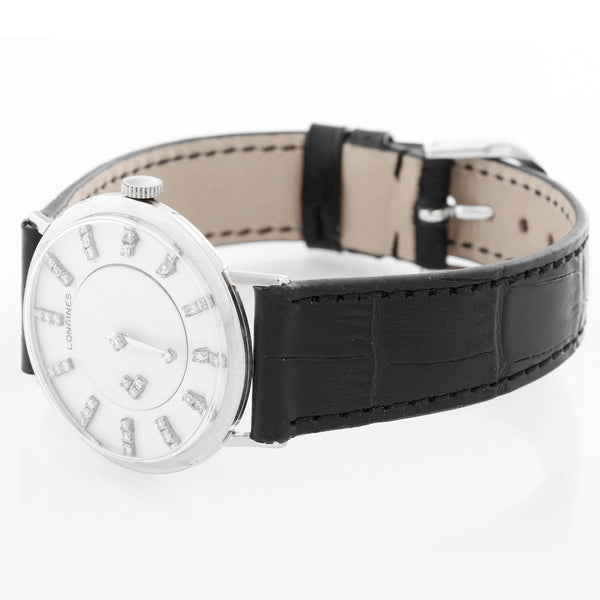 Longines 14K White Gold 1950's Mystery Dial Watch