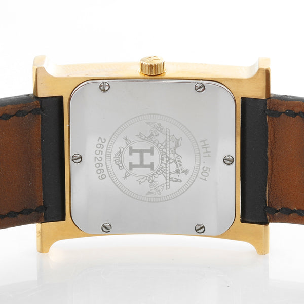 Hermes Heure H 18k Yellow Gold-Plated  Ladies Watch, HH1.501