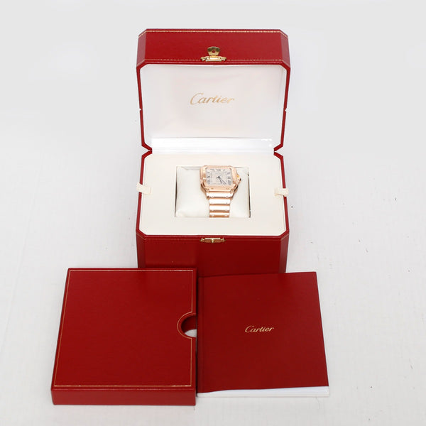 Cartier Santos 18K Rose Gold  Large Men's Watch WGSA0007
