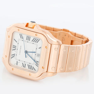 Cartier Santos 18K Rose Gold  Large Men's Watch WGSA0007