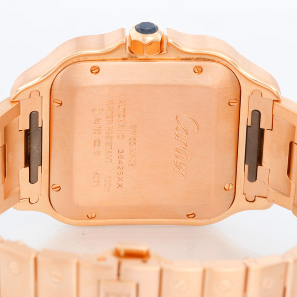 Cartier Santos 18K Rose Gold  Large Men's Watch WGSA0007