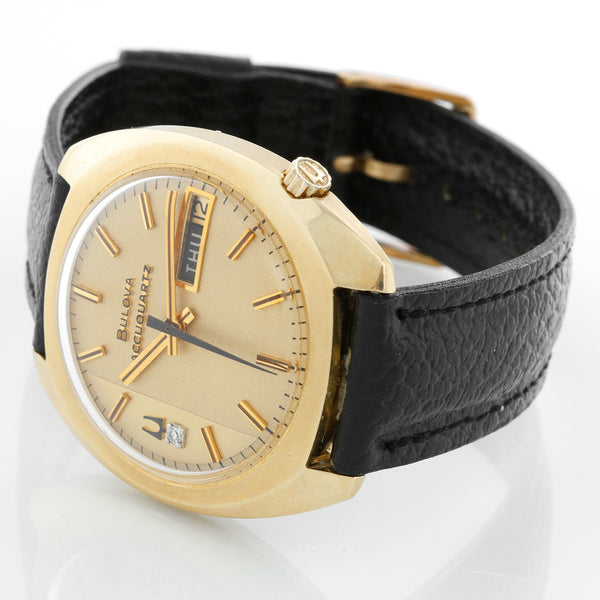 Bulova Accuquartz 14K Yellow Gold Mens Watch