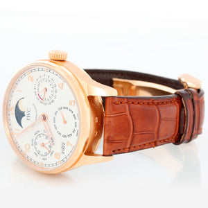 IWC Portuguese Perpetual Calendar 18k Rose Gold 42 mm Watch IW502213