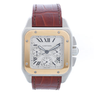 Cartier Santos 100 XL  Chronograph Two Tone Men's Watch 2740 W20091X7