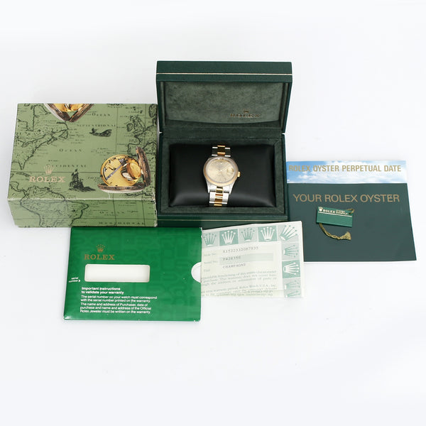 Rolex 2-Tone Steel Gold 34mm Date Men's/Ladies Watch 15223