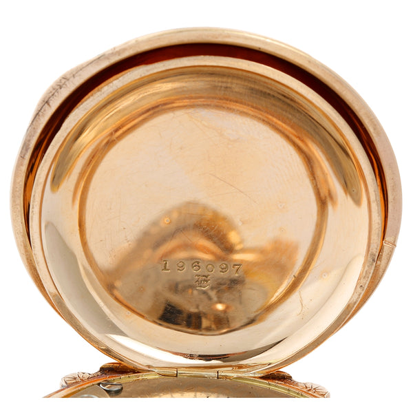 Waltham 14k Yellow Gold Box Hinge Pocket Watch