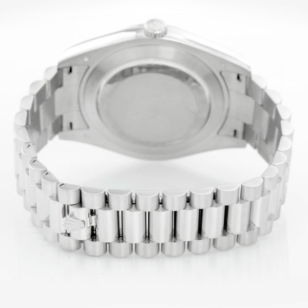 Rolex Day-Date II President Men's Platinum Watch 218206 Glacier Blue Dial