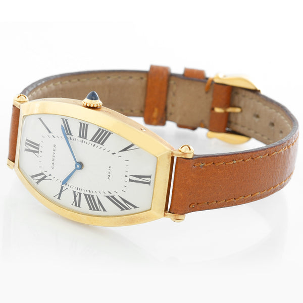 Cartier Tonneau Ladies Large Yellow Gold Watch