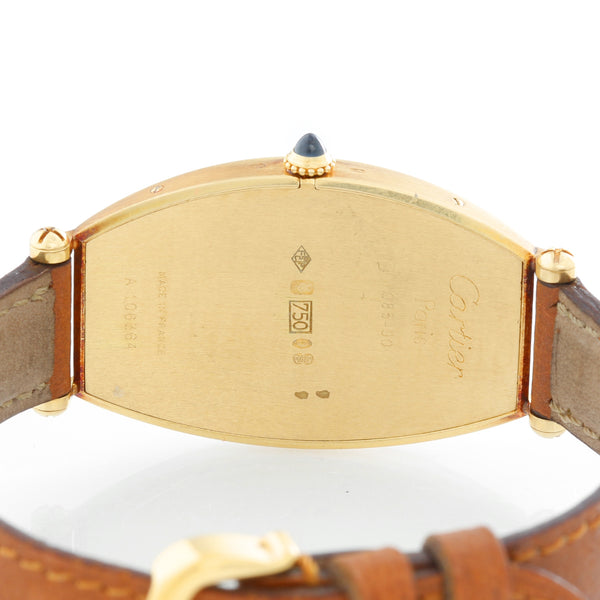 Cartier Tonneau Ladies Large Yellow Gold Watch