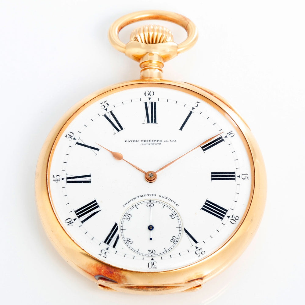 Vintage Patek Philippe Gondolo & Labouriau 18k Yellow Gold Open Face Pocket Watch