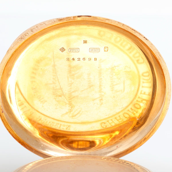 Vintage Patek Philippe Gondolo & Labouriau 18k Yellow Gold Open Face Pocket Watch