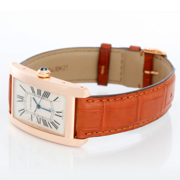 Cartier Tank Americaine 18k Rose Gold Automatic Watch W2609156 2505