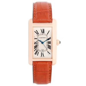 Cartier Tank Americaine 18k Rose Gold Automatic Watch W2609156 2505