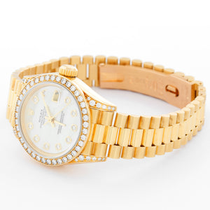 Ladies Rolex President 18k Gold & Diamond Watch 69158