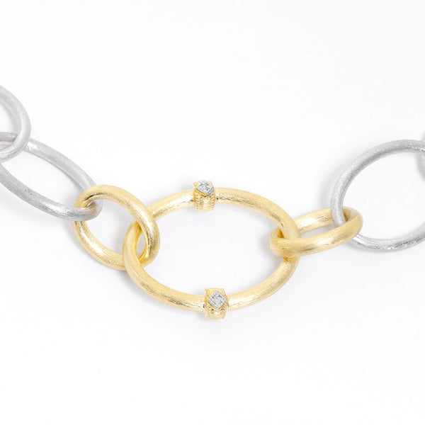 Jude Frances Mixed Metal Large Chain Necklace with Diamond Kits